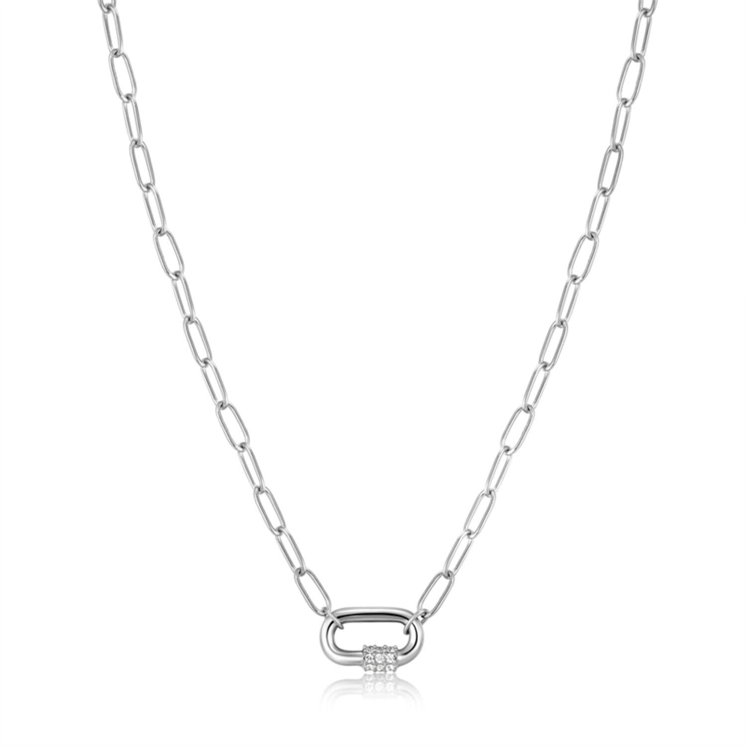  Bright Future - Schakelcolliers - Zilver / Gerodineerd - Zirkonia - 45cm